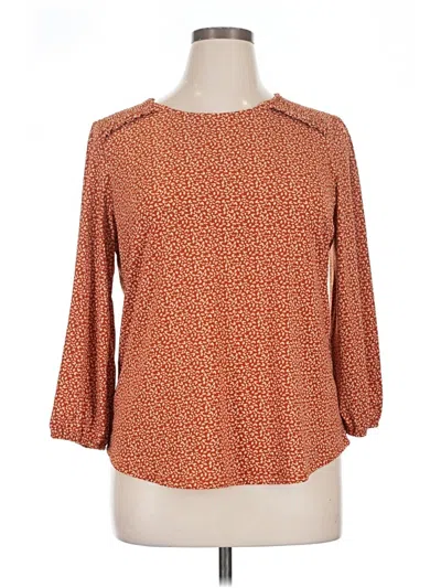 Adrianna Papell 3/4 Sleeve T-shirt In Brown