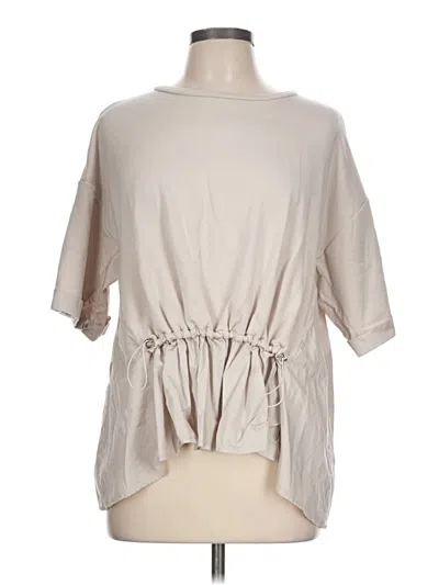Pre-owned Adrianna Papell 3/4 Sleeve T-shirt In Tan