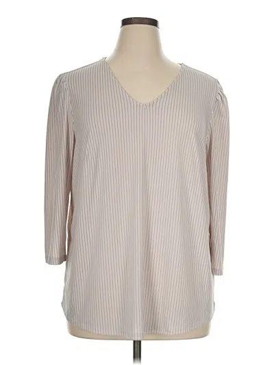 Pre-owned Adrianna Papell 3/4 Sleeve T-shirt In Tan