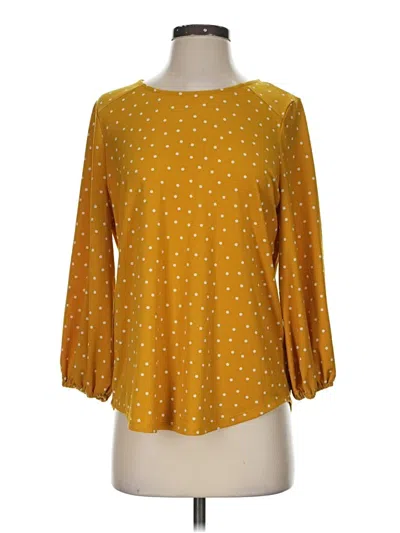 Pre-owned Adrianna Papell 3/4 Sleeve T-shirt In Yellow