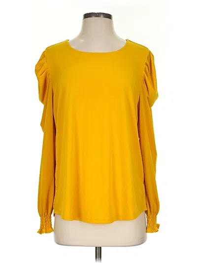 Pre-owned Adrianna Papell 3/4 Sleeve T-shirt In Yellow