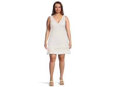 Adrianna Papell 3d Petal Crepe Short Dress In White