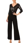 Adrianna Papell Ad5e210877 Long Sequin Formal Mother Of The Bride Jumpsuit In Black