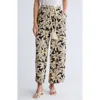 Adrianna Papell Airflow Floral Wide Leg Pants In Black
