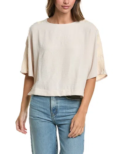 Adrianna Papell Airflow Woven Kimono Sleeve Top In Pink