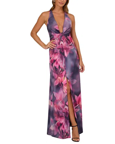 Adrianna Papell A-line Dress In Purple