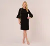 Adrianna Papell Ap1d104729 W Short Fitted Plus Size Cocktail Dress In Black