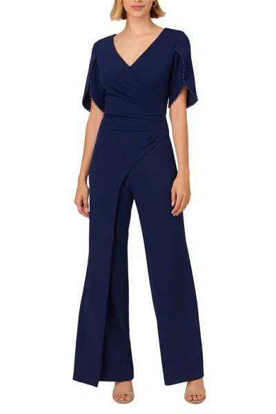 Adrianna Papell Ap1d105688 Long Formal Mother Of The Bride Jumpsuit In Blue