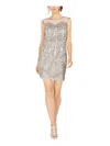 Adrianna Papell Ap1e205834 Short Cocktail Dress In Gray