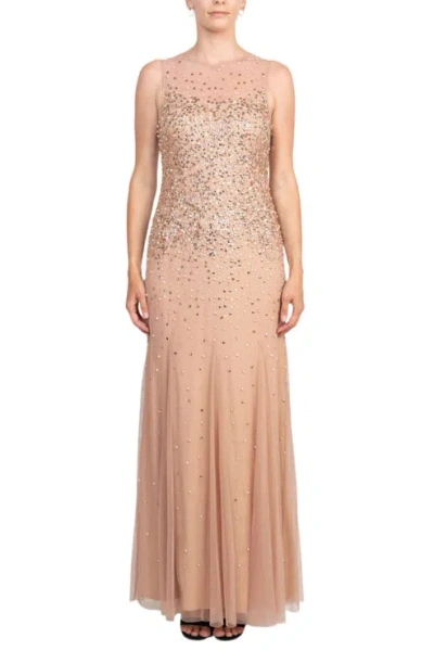 Adrianna Papell Ap1e209164 Beaded Long Formal Sequin Evening Dress In Multi