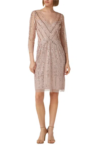 Adrianna Papell Ap1e209226 Short Cocktail Sequin Dress In Pink