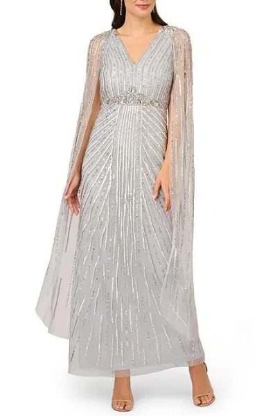 Adrianna Papell Ap1e209950 Long Formal Sequin Dress In Gray