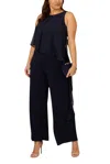 Adrianna Papell Ap1e210423 W Plus Size Long Formal Wide Leg Jumpsuit In Black