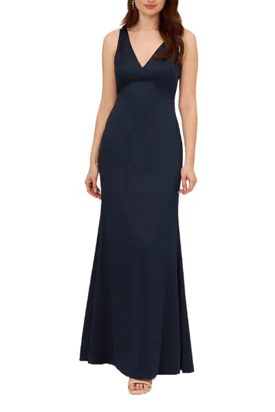 Adrianna Papell Ap1e210671 Long Mermaid Fit Formal Evening Dress In Blue