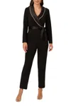 Adrianna Papell Ap1e210678 Long Sleeve Formal Jumpsuit In Black