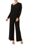Adrianna Papell Ap1e210682 Long Sleeve Jumpsuit Formal In Black