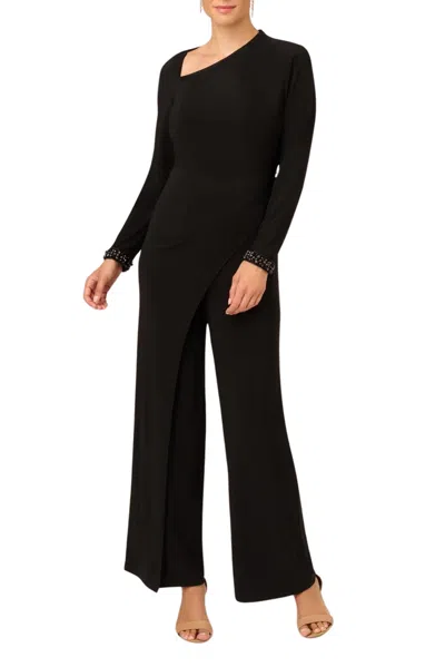 Adrianna Papell Ap1e210682 Long Sleeve Jumpsuit Formal In Black