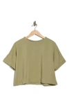 Adrianna Papell Back Button Ottoman Rib Knit Top In Green