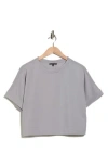 Adrianna Papell Back Button Ottoman Rib Knit Top In Gray