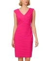 ADRIANNA PAPELL BANDED JERSEY DRESS