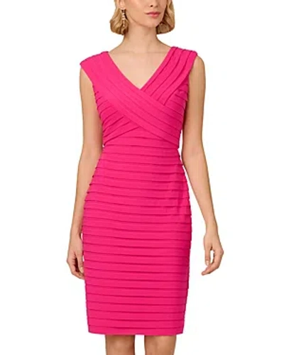 Adrianna Papell Banded Jersey Dress In Electric Pink