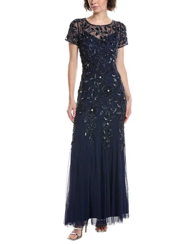 Adrianna Papell Bead & Sequin Maxi Dress In Black
