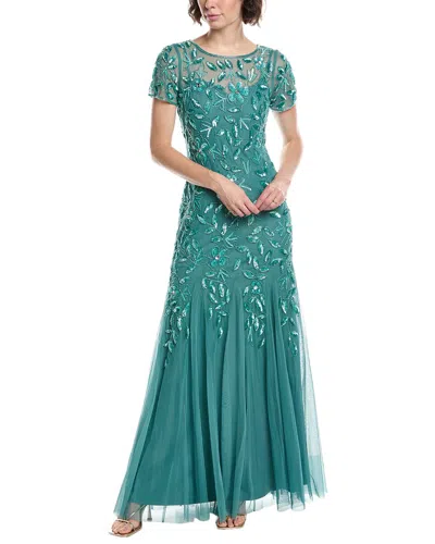 ADRIANNA PAPELL ADRIANNA PAPELL BEAD & SEQUIN MAXI DRESS