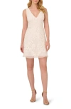 Adrianna Papell Beaded & Embroidered Sleeveless Minidress In Pink