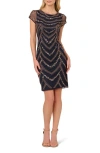 Adrianna Papell Beaded Cocktail Dress In Black