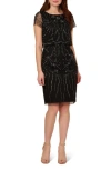 ADRIANNA PAPELL BEADED COCKTAIL DRESS