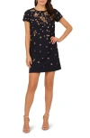 Adrianna Papell Beaded Crepe Dress In Black