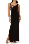 ADRIANNA PAPELL ADRIANNA PAPELL BEADED JERSEY EVENING GOWN