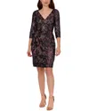 Adrianna Papell Beaded V-neck Short Dress