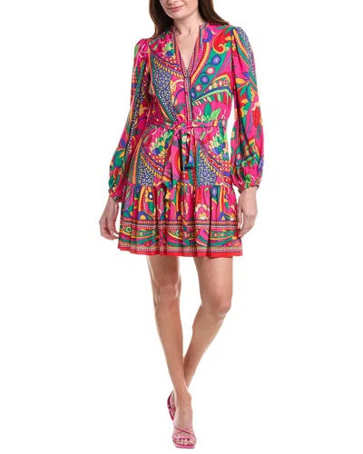 Adrianna Papell Belted Balloon Sleeve Shirtdress In Multi