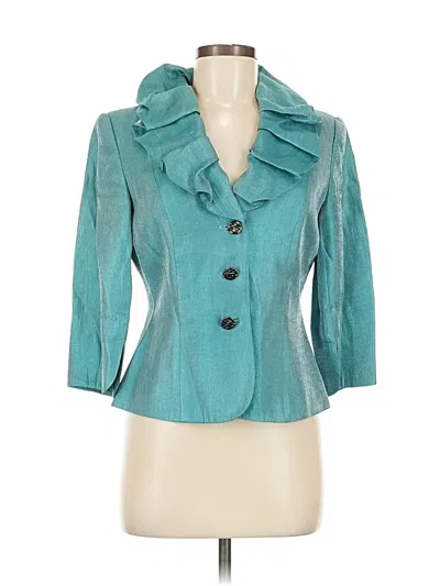 Pre-owned Adrianna Papell Blazer Jacket In Blue