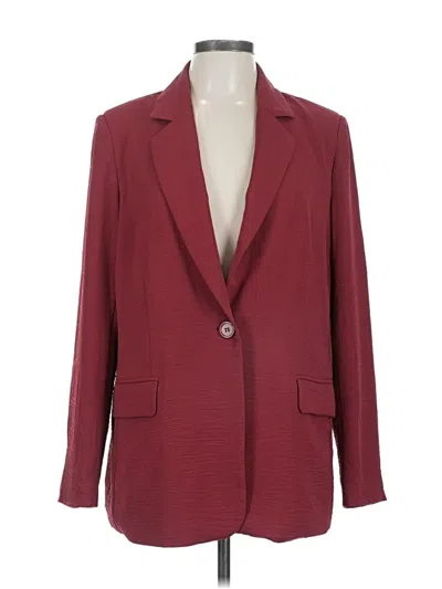 Pre-owned Adrianna Papell Blazer Jacket In Burgundy
