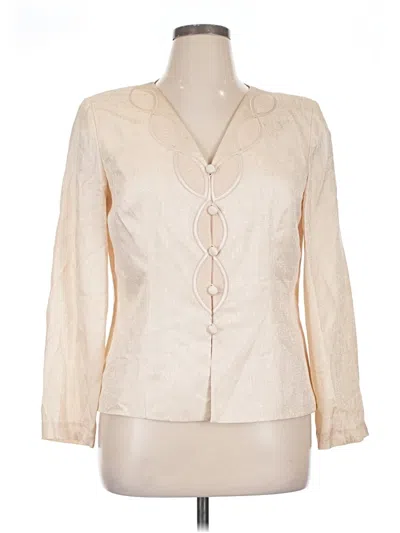 Pre-owned Adrianna Papell Blazer Jacket In Ivory