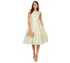 Adrianna Papell Boat-neck A-line Dress In Aloe Mist