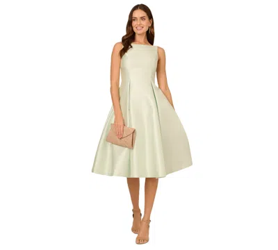 ADRIANNA PAPELL BOAT-NECK A-LINE DRESS