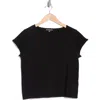 Adrianna Papell Boat Neck Cap Sleeve Seed Stitch Sweater In Black