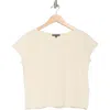 Adrianna Papell Boat Neck Cap Sleeve Seed Stitch Sweater In Pale Bone
