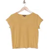 Adrianna Papell Boat Neck Cap Sleeve Seed Stitch Sweater In Golden Maize