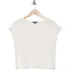 Adrianna Papell Boat Neck Cap Sleeve Seed Stitch Sweater In Ivory
