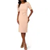 Adrianna Papell Bow Front Sheath Dress In Blush