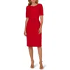 Adrianna Papell Bow Front Sheath Dress In Red