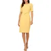 Adrianna Papell Bow Front Sheath Dress In Warm Sun