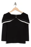 Adrianna Papell Bow Off The Shoulder Sweater In Black
