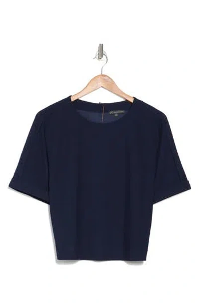Adrianna Papell Boxy Rib Knit Top In Blue Moon