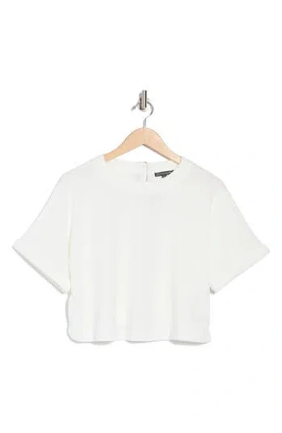 Adrianna Papell Boxy Rib Knit Top In Ivory