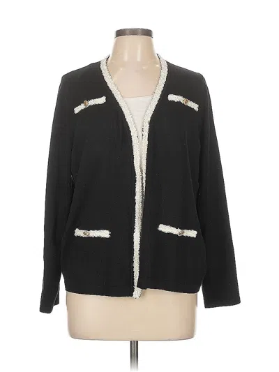 Pre-owned Adrianna Papell Cardigan Sweater In Black